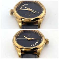 Hamilton Jazzmaster Lady Quartz Watch Black Dial 27mm Steel Used 5