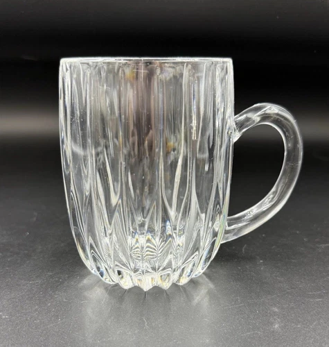 Mikasa Park Lane Lead Crystal Glass 12oz Coffee Tea Mug Ribbed Retired
