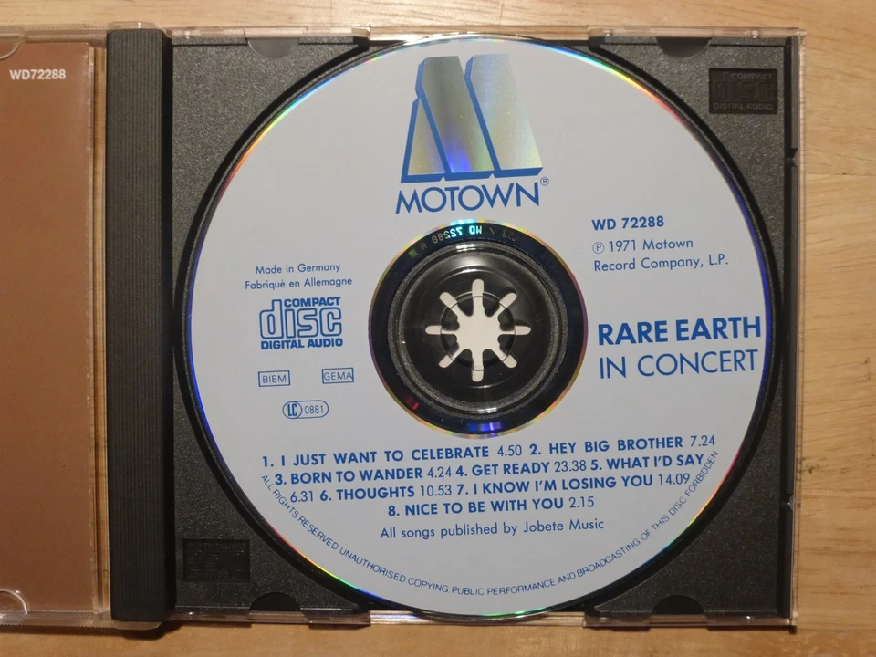 Rare Earth -In CONCERT -CD Neuwertig- incl. Get Ready -(I Know) I'm Loosing You - Bild 3 von 4