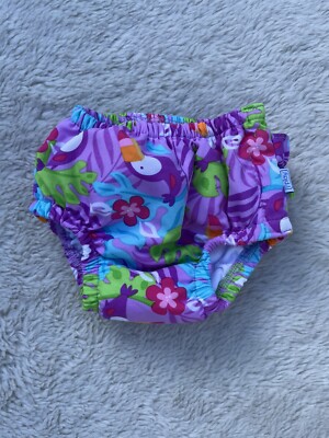 iplay Swim Diaper Baby Girls Small 3-6 Months Ruffle Tropical Toucan