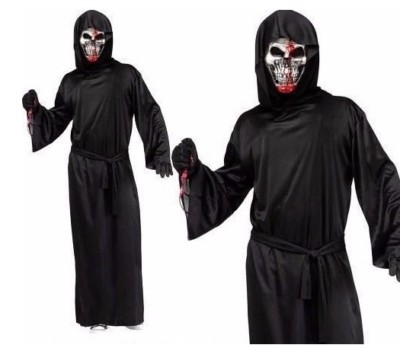 Erwachsene BLUTENDER SCHNITTER + MASKE Kostüm Herren Halloween Fun World Einheitsgröße