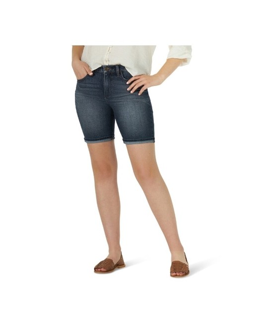Lee Mid Rise Bermuda Jean Shorts Influx 