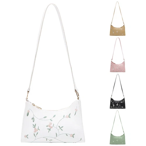 Damen Schultertasche Spitze Blumen Handtasche Hobo Bag weiches PU Leder Mädchen Handtasche - Bild 6 von 38
