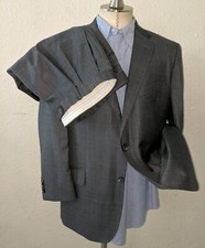 Custom LORO PIANA 4-SEASONS Gray Plaid Check 2pc Suit 42R 42S Jacket Pant 40W
