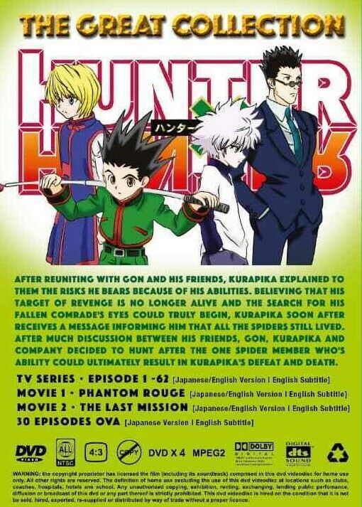 DVD The Great Collection HUNTER X HUNTER Series+ 2 Movies+ 30 OVA English  Dub