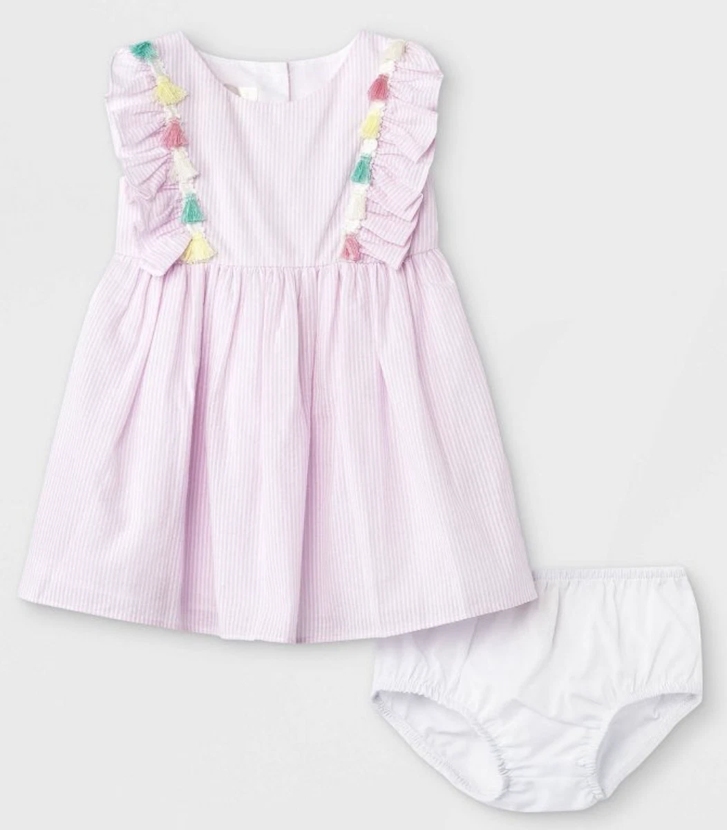 Mia Mimi Baby Girls Tassel Dress Pink 0 3M