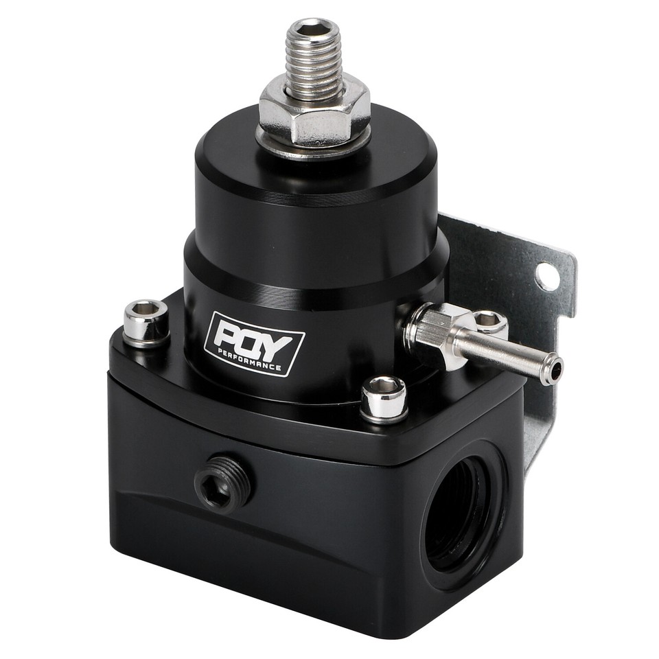 Black Adjustable Efi Fuel Pressure Regulator Bypass Gauge 6AN 8AN - Foto 8