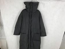 Grizas Gray Full Winter Coat Zip Up & Buttons With Pockets Xl Collar Warm
