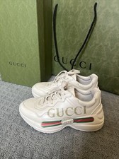 Size 5 - Gucci Rhyton Leather Sneaker Logo W