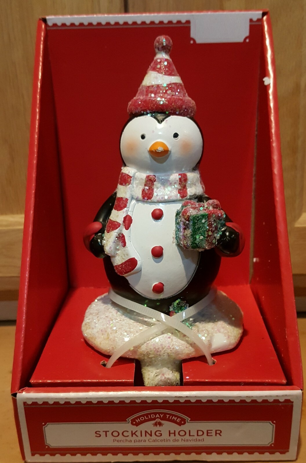 Natural Stone/Polyresin Heavy Peguin Stocking Holder Christmas Decor eBay