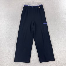 St. John Sport Black Knit Wide-Leg Pants Womens Pull On VTG USA Size Small