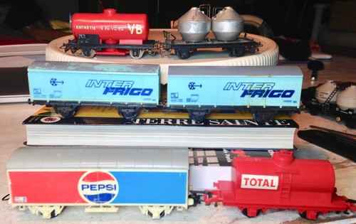 Lot 6 Wagons HO Roco - Citernes, Tombereaux, Plat, Nettoyeur Voie - Époque 4