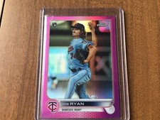 2022 Topps Chrome Pink Joe Ryan RC Rookie Minnesota Twins Future Star