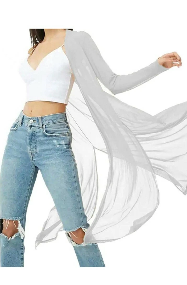 Women's long shop sheer duster