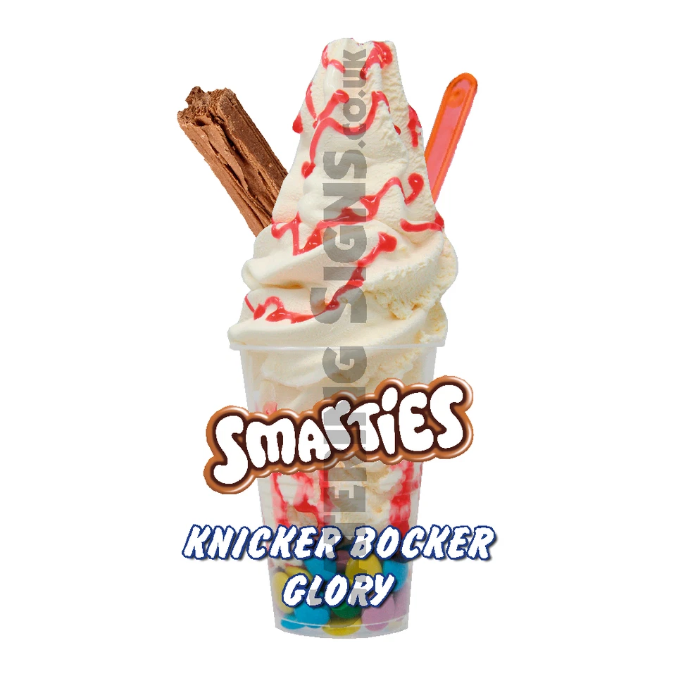 Smarties KBG Knickerbocker Glory Whippy Ice Cream Sticker - 16cm die cut