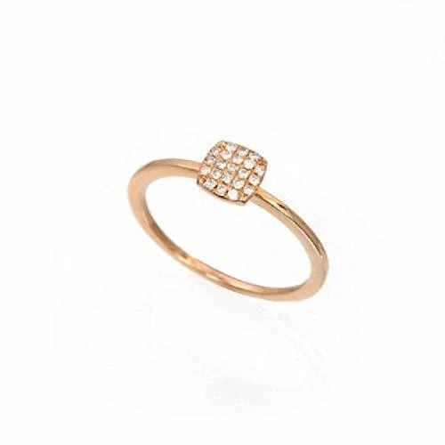 14k Cute Cushion Shape Ring With Pave H/SI Diamonds in White Rose or Yellow Gold - Image 2 of 4