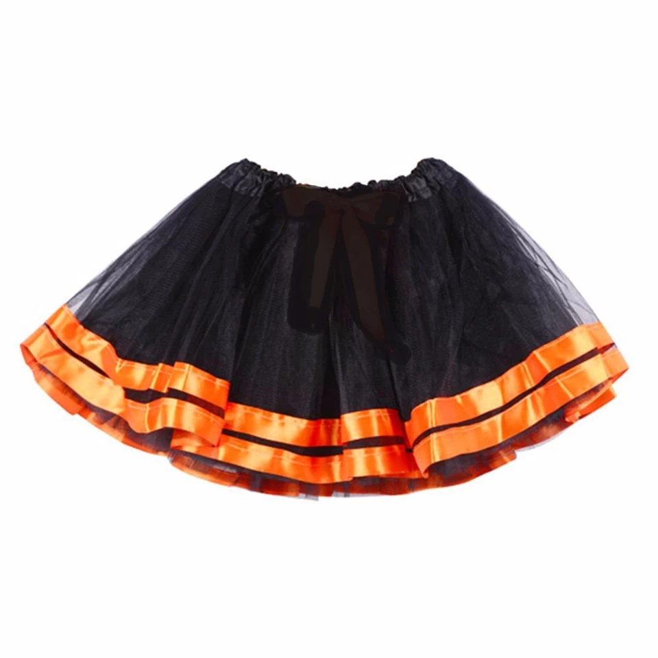 Niña Niño Abeja Calabaza Halloween Naranja Negro Tutú Encaje Pequeña Falda Disfraz 4-10 años Foto 2 de 4