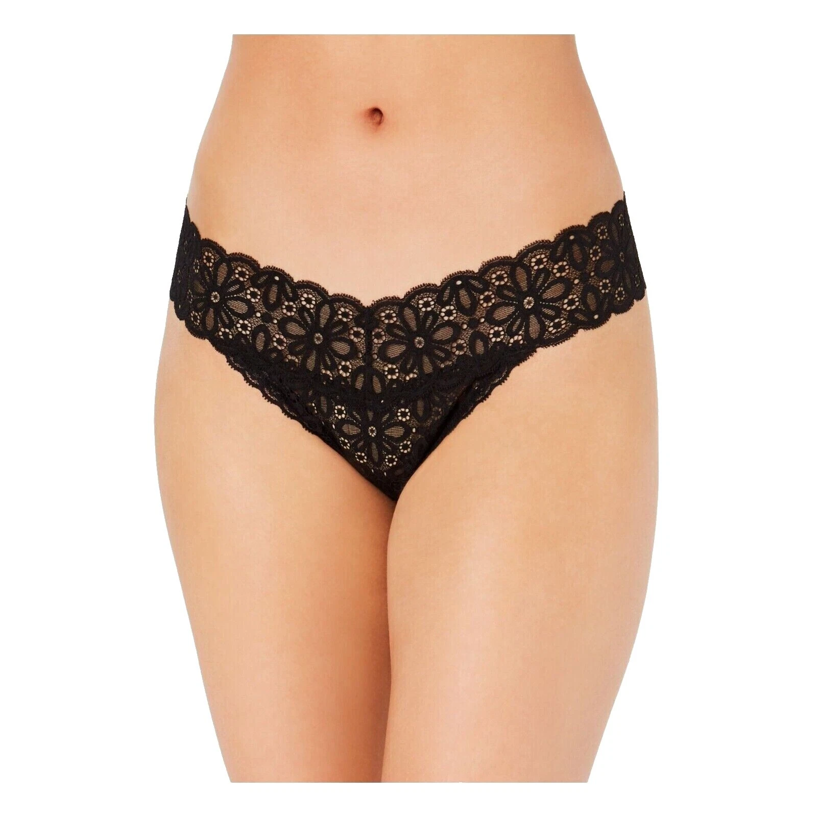 Spandex Floral Regular Size Thongs for Women