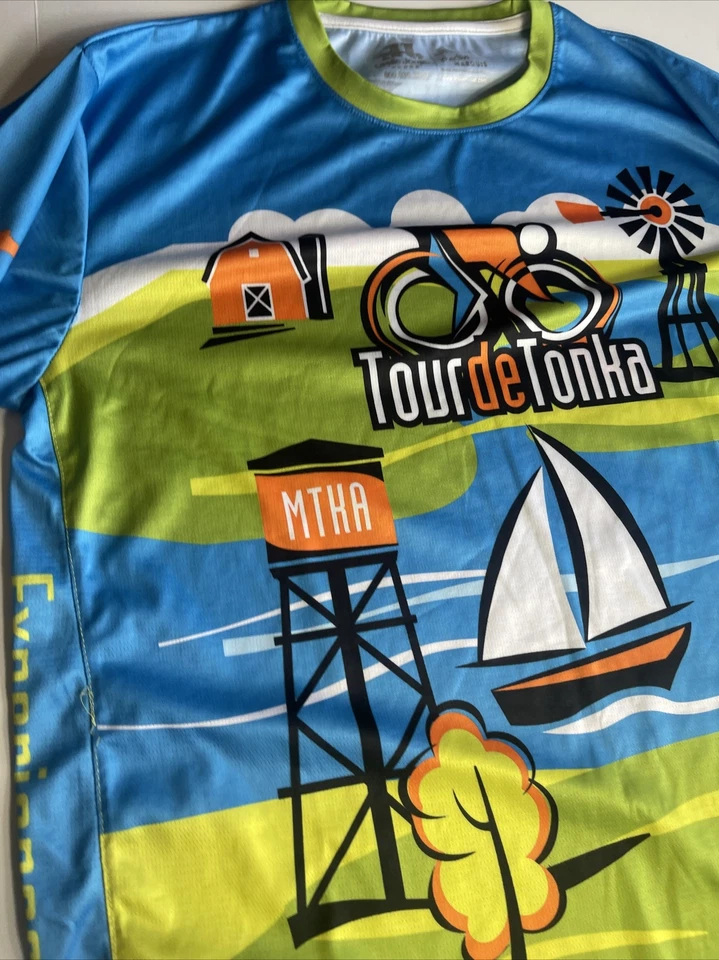 Camiseta masculina de ciclismo L Minnesota Tour de Tonka 2018 XIII 13 anos bicicleta traseira - Imagem 4 de 4