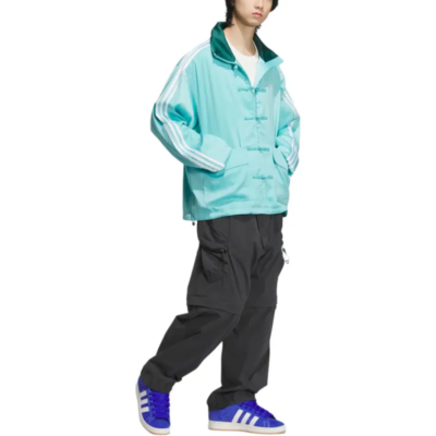 Adidas Originals Chinese Style Button Stripe Stand Collar Jacket