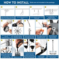 10-Light Modern Elegant LED Crystal Glass Pendant Lamp Chandelier Ceiling Light