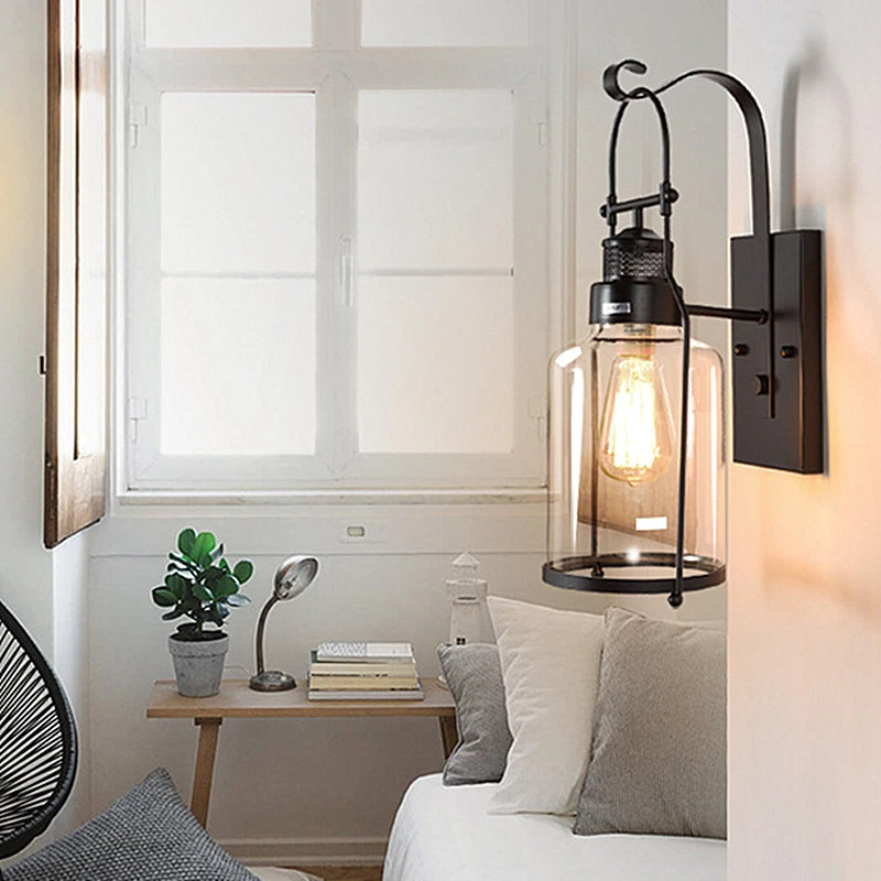 Black Wall Sconce Kitchen Wall Lights Bar Glass Wall Lamp Bedroom