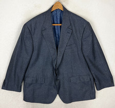 Oak Hill Blazer Mens 2XL 50 52 Suit Jacket Paisley Lined Blue Plaid Sport Coat