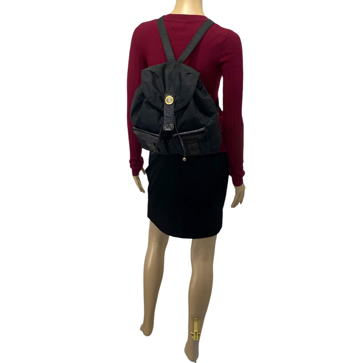 GIANNI VERSACE Vintage 1990s Black Nylon Medusa Backpack | eBay