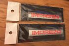 2 Count Replacement Subaru Impreza Chrome Emblems with Red Lettering Nos.