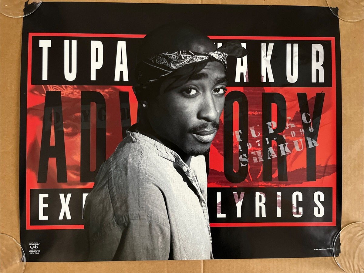90s vintage poster「2 PAC」 Tupac vintage poster rap hip hop explicit lyrics 1990s death row