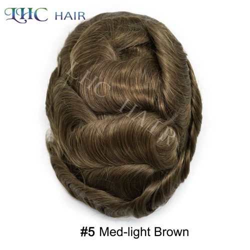 Toupee For Men Hair Replacement System Swiss Lace Front Natural Human Hairpieces - Picture 43 of 78