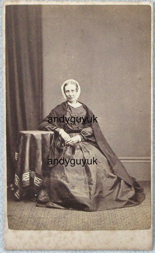 CDV SOUTHPORT HOWIE DAME IN MOTORHAUBE KLEID SCHWARZ SCHAL ANTIK FOTO