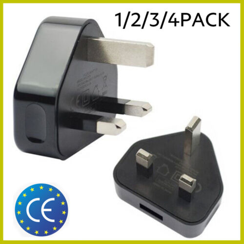 3Pin Mains UK Plug Adapter Mains to USB Charger Plug Wall Power Socket 5V 1A LOT - Afbeelding 1 van 4