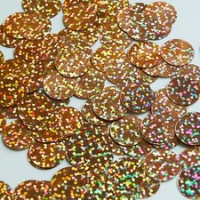 Sequins 12mm Top Hole Copper Hologram Glitter Sparkle Paillettes. Made in USA