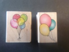 Balloon Bunches - two different stamps - Wood Mounted Rubber Stamp