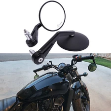 Motorcycle Round 7/8" Bar End Rearview Side Mirror For Indian Scout Bobber Sixty