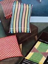 Vtg 40s Candlewick Cotton Weaving on Net Cushion Chair Back Place Mat Pattern