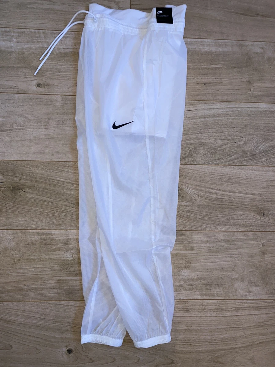 NIKE SPORTSWEAR WOVEN TROUSERS WHITE LIGHTWEIGHT TRAINING CJ3006-100 SIZE M