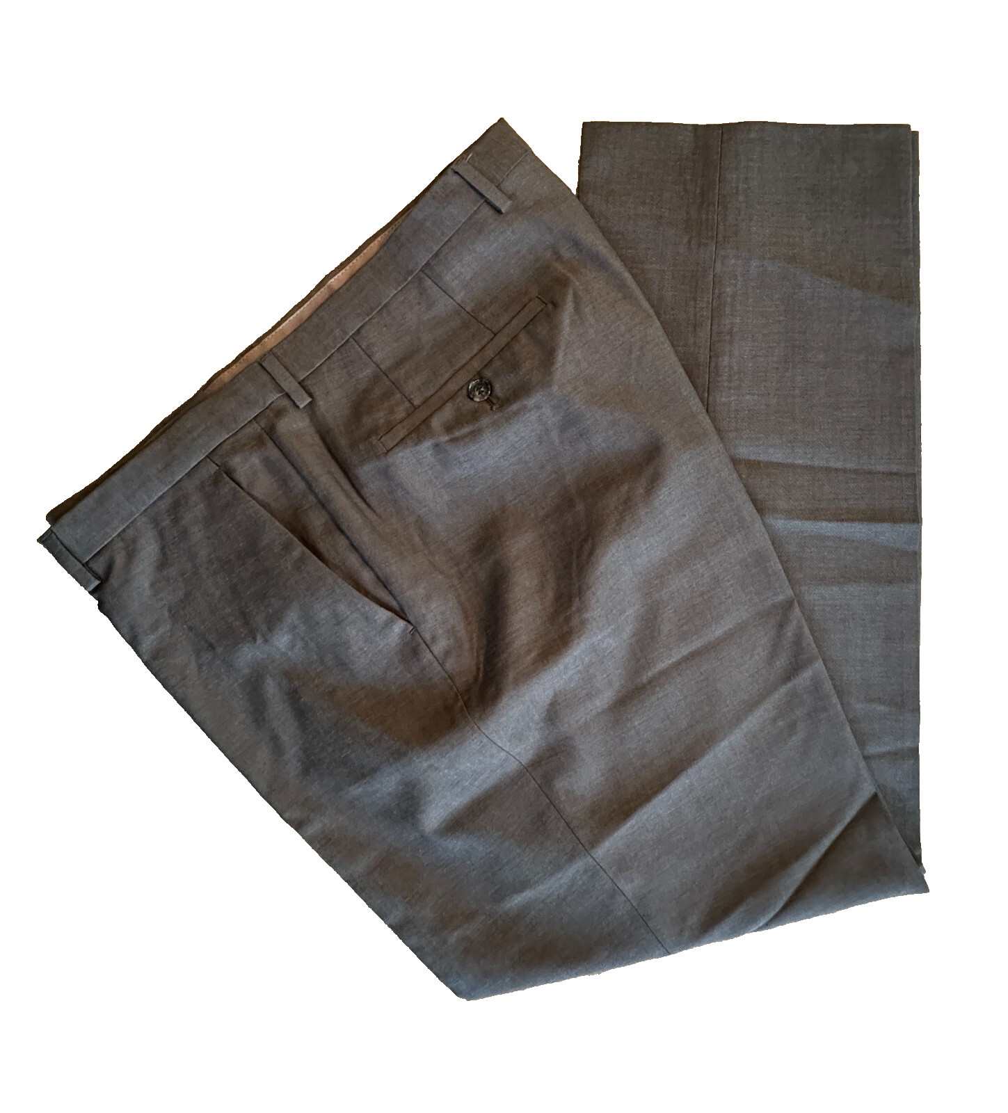 Hugo Boss Dress Pants Men's Size 38R Brown Sharp1 US Flat Front 100% Virgin Wool
