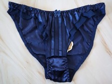 NEW Secret Treasures Wal-Mart VTG 90s Satin Sheer Flutter Brief Panty MEDIUM