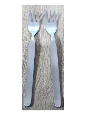 Vintage Set 2 Pinti Inox Steel Italy Titanium Table Dinner Forks Flatware