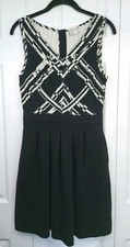 ANTHROPOLOGIE 9-H15 STCL Black/White Dress with Pockets Size 8