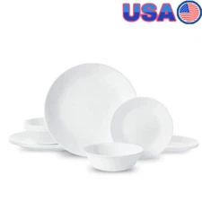 12-Piece Round Dinnerware Set Triple Layer Glass Dishwasher&microwave Safe Home