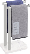 Hand Towel Holder with Balanced Marble Base, SUS304 Stainless Steel Stand Towel
