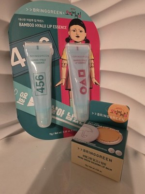 Bring Green x Squid Games Bamboo Hyalu Lip Essence and Dalgona Lip Balm 