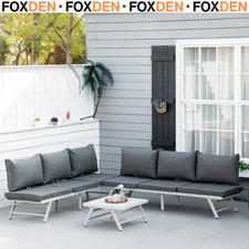 3 Piece Garden Seating Set with Sofa Lounge Coffee Table Outdoor Patio Furniture