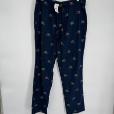J. Crew Flannel Pajama Pant Men's Medium Navy Christmas Tree Truck Holiday