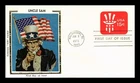 US COVER UNCLE SAM POSTAL STATIONERY FIRST DAY ISSUE COLORANO SILK CACHET