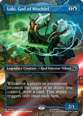 Loki, God of Mischief (Borderless) Foil R Marvel Super Heroes 343 NM