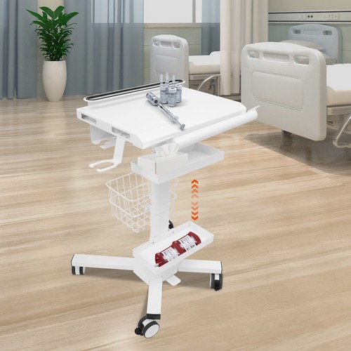 Height Adjustable Medical Laptop Workstation Cart Multi-Functional Medical Cart - Picture 11 of 12